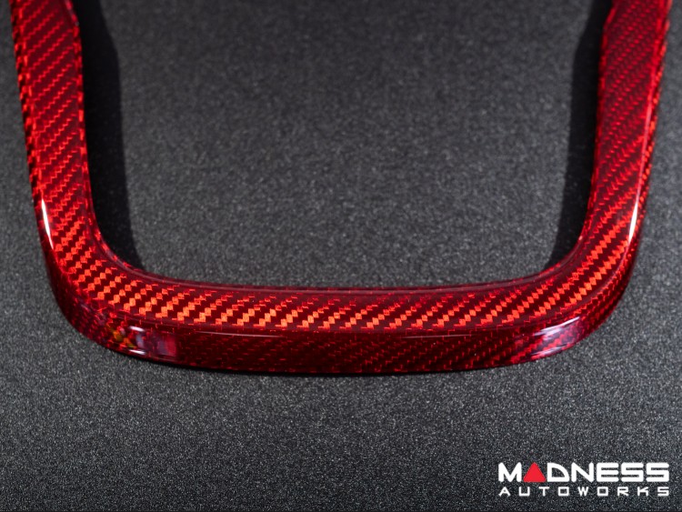 Jaguar FType Carbon Fiber Center Console Trim Carbon Fiber Red